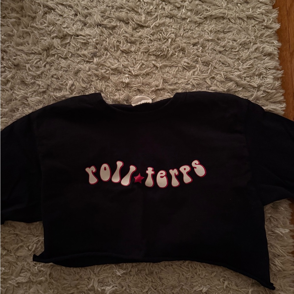 Champion Black Graphic Cropped Sweatshirt
